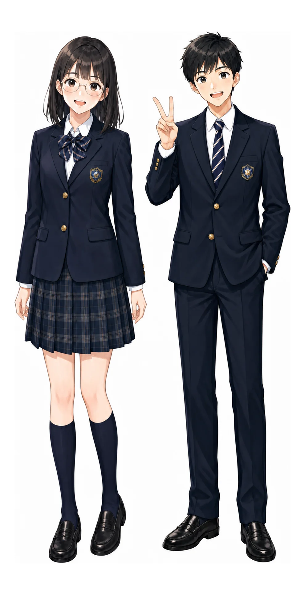 城東の制服(男子・女子)イラスト