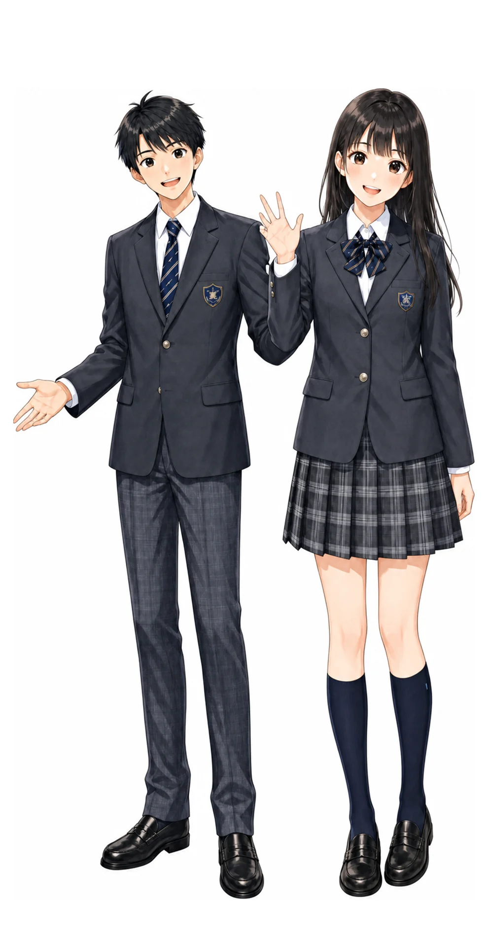 深川の制服(男子・女子)イラスト