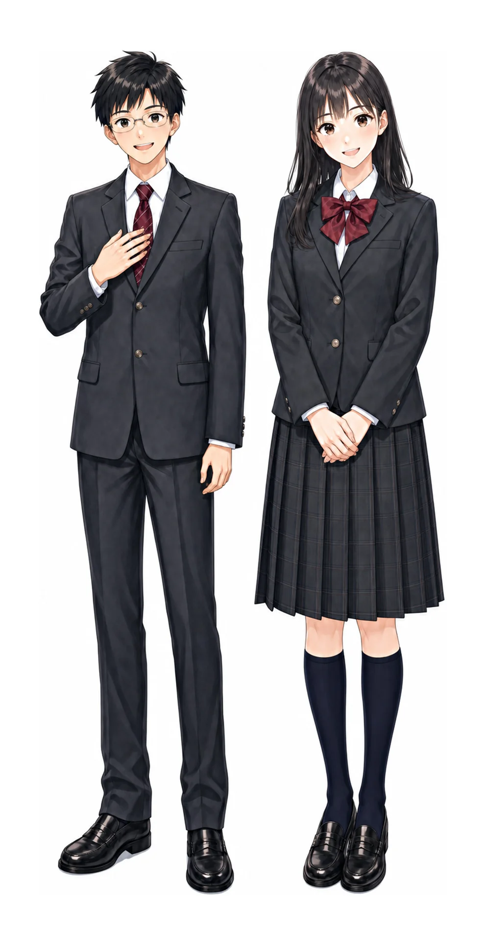 大江戸の制服(男子・女子)イラスト