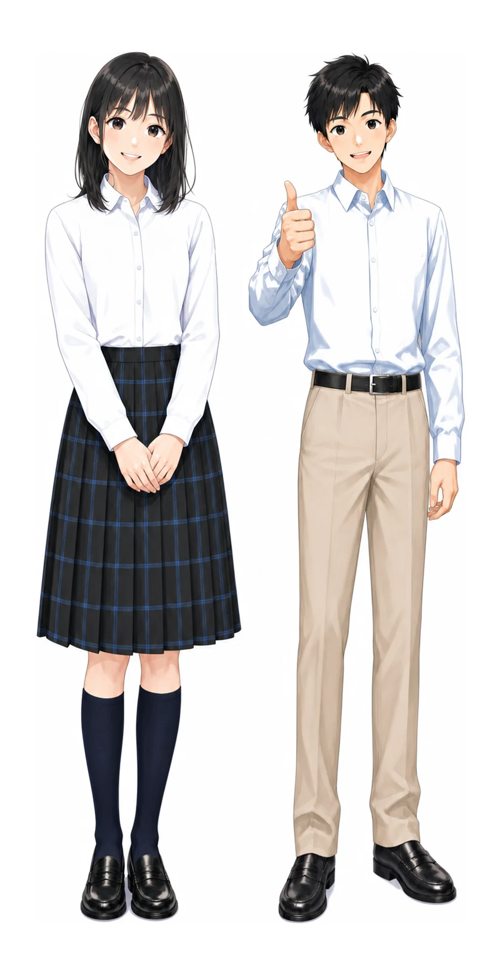 かえつ有明の制服（男子・女子）イラスト